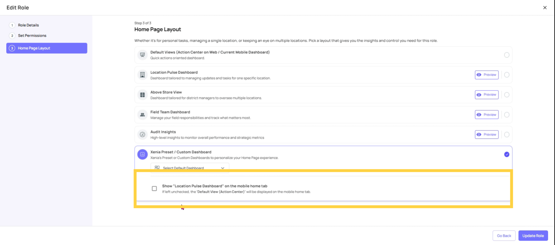Combine Dashboard Options