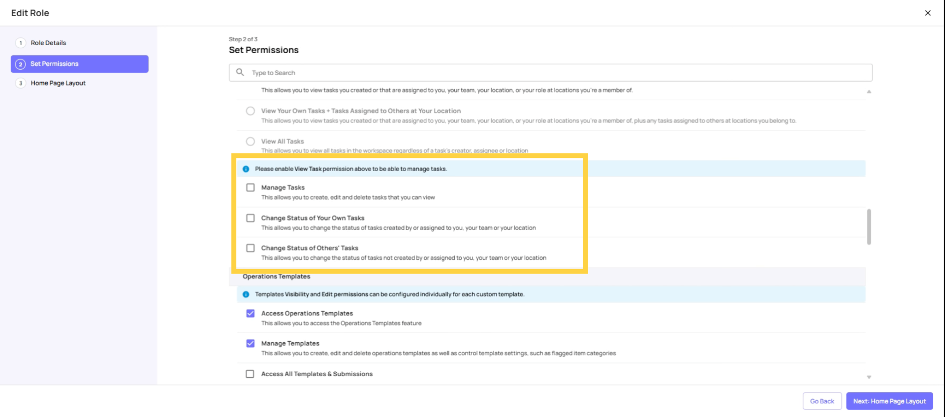 Manage Tasks and Projects Visibility