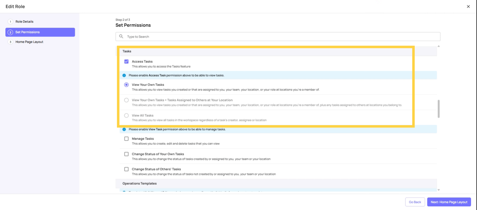 Configure Task Permissions and Visibility