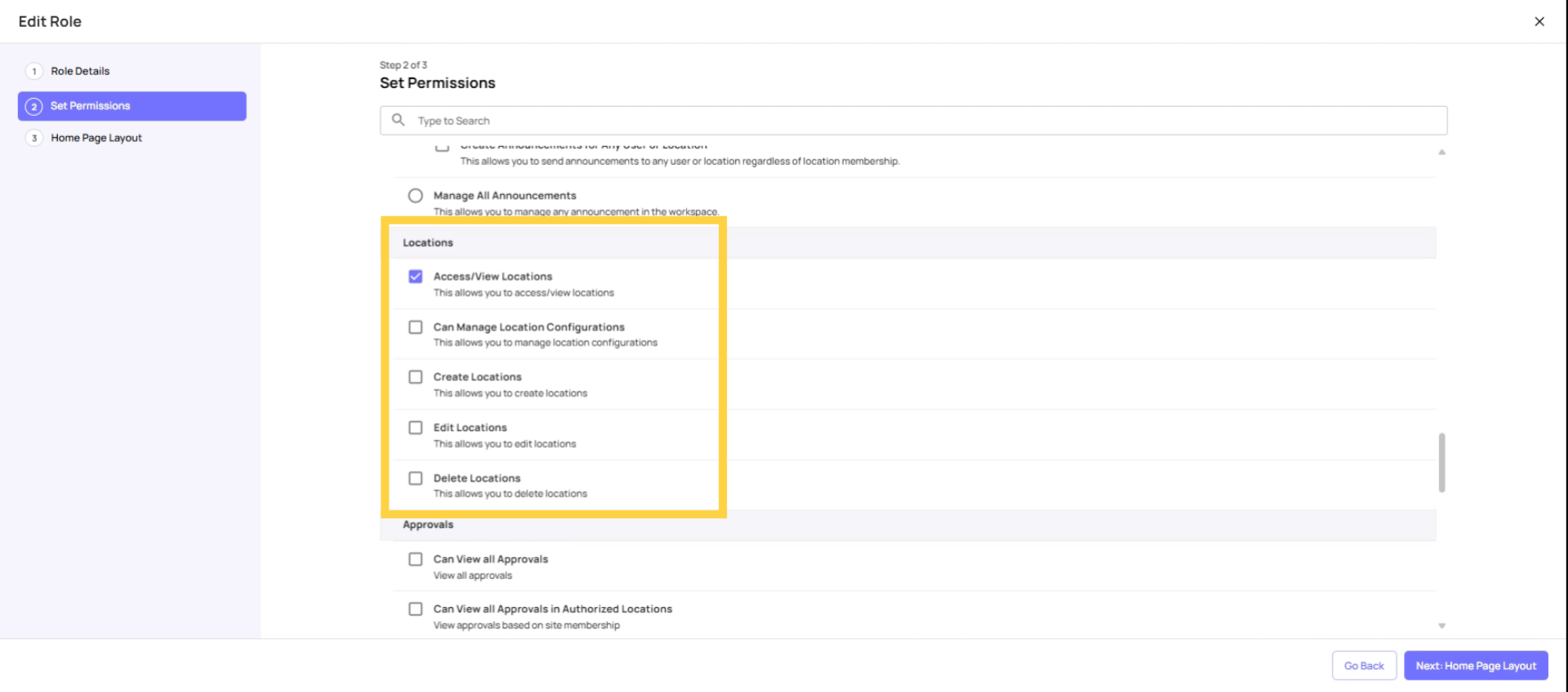 Restrict Location Permissions to Admins