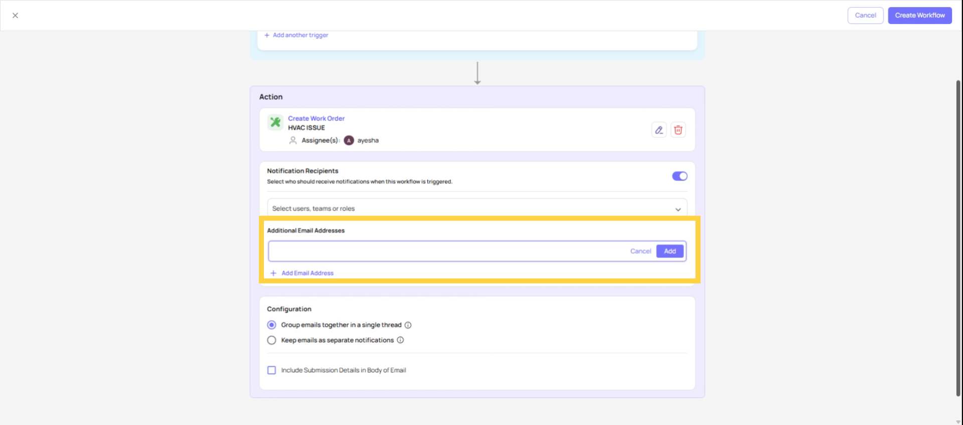 Enable Automatic Work Order Notifications