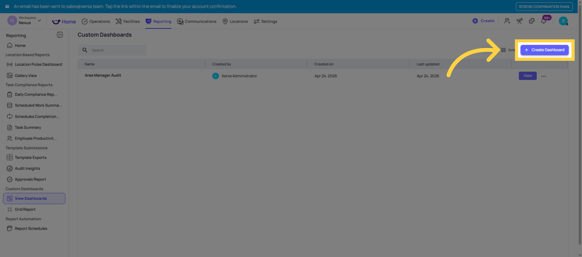 Initiate Dashboard Creation