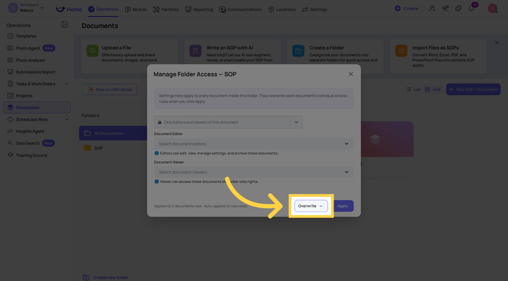 Choose Overwrite Option