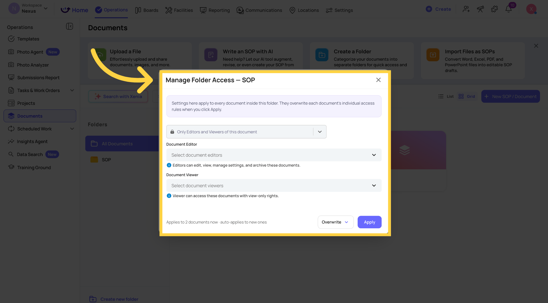 Select Folder Access Management