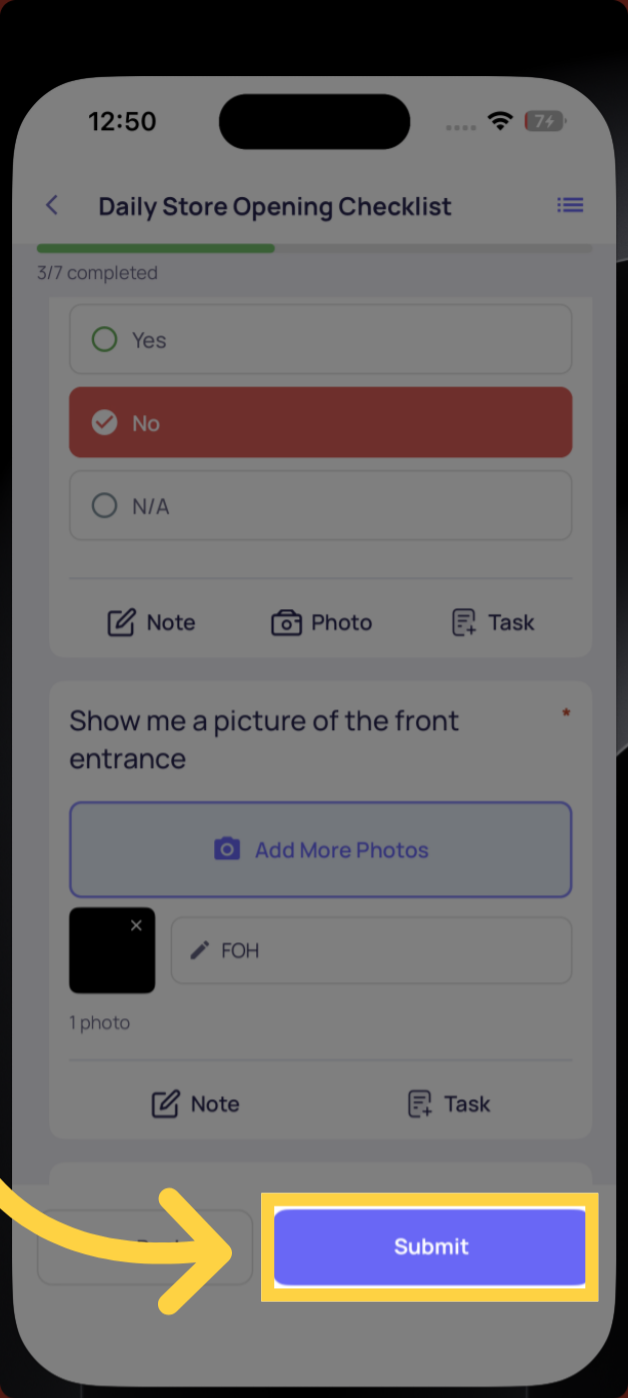 Submit Corrective Task