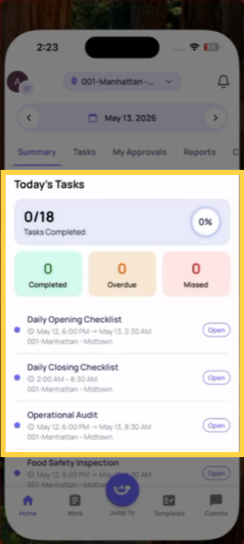 View Tasks on Home Screen