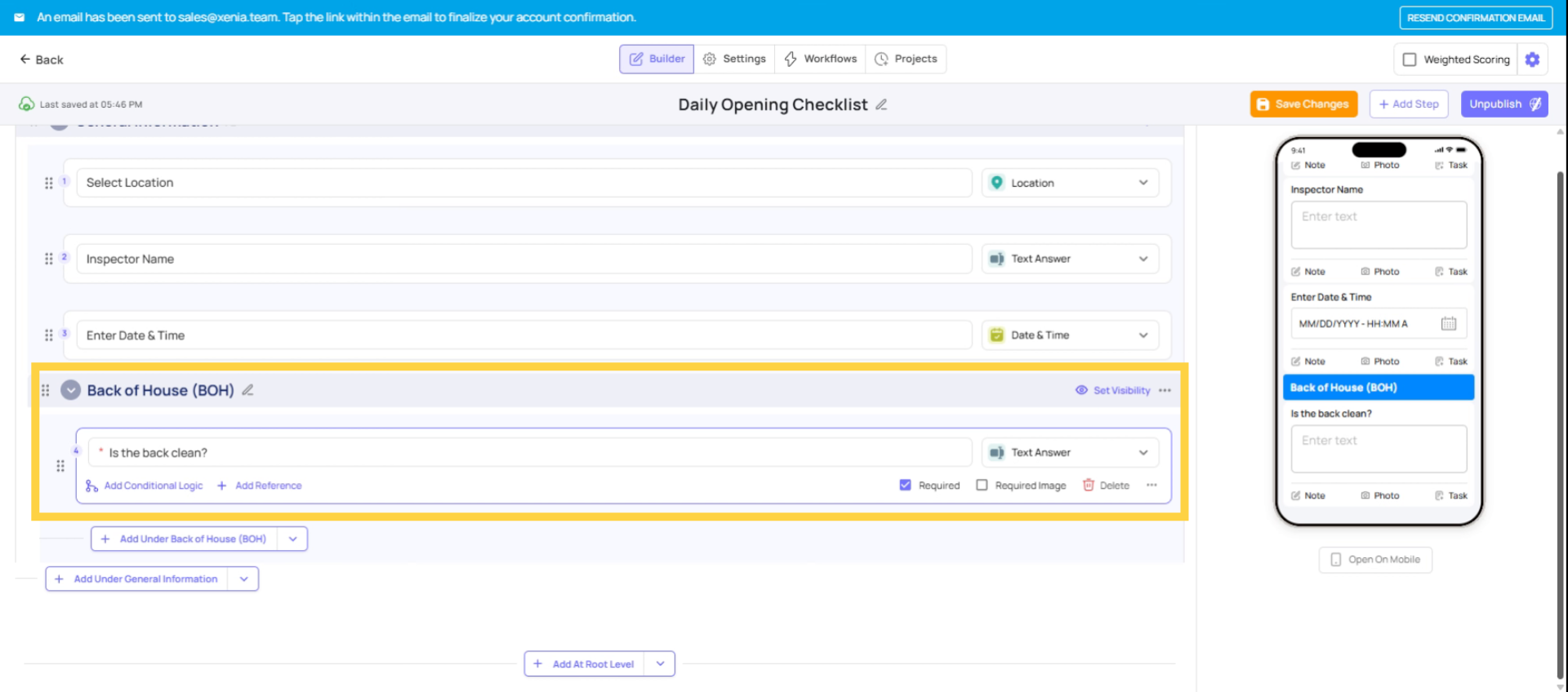 Use Text Answer Step