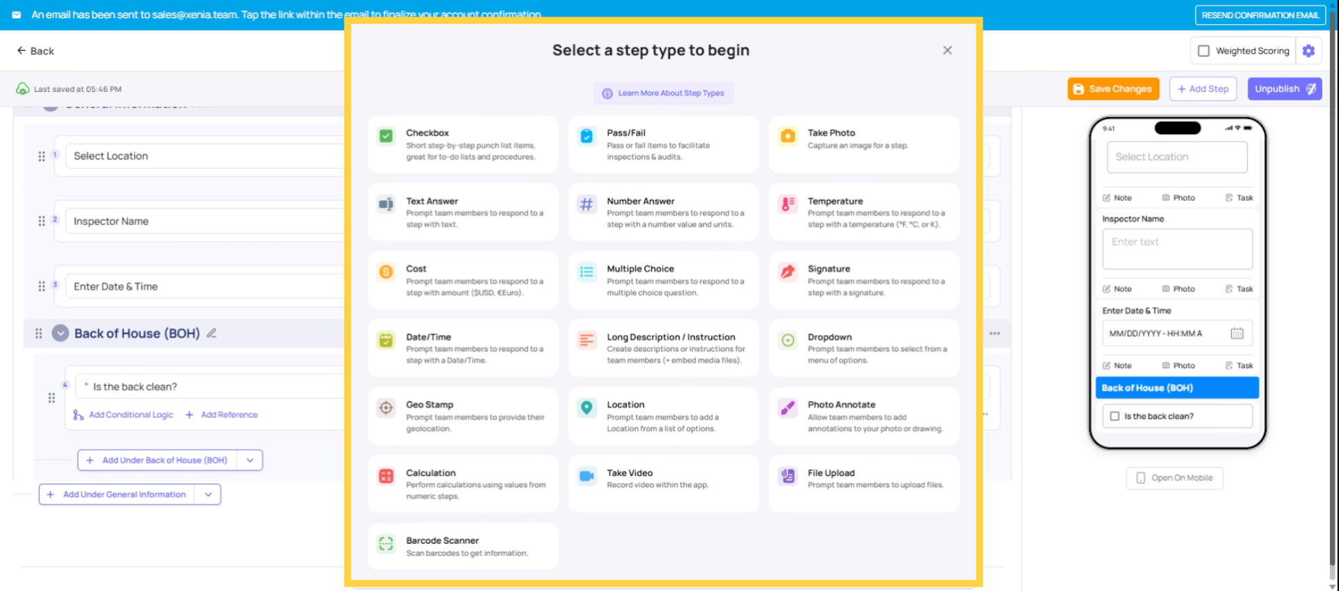 Review Available Step Types