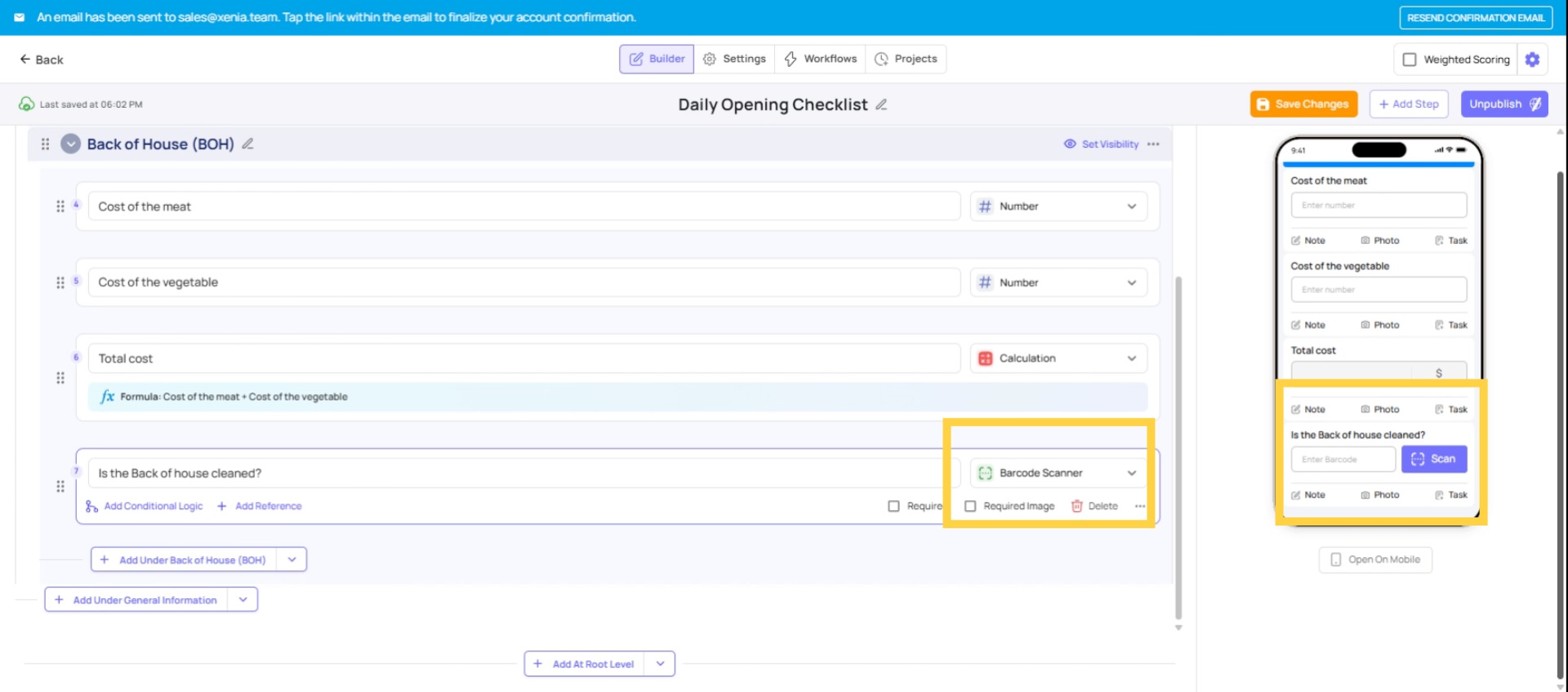 Use Barcode Scanner Step