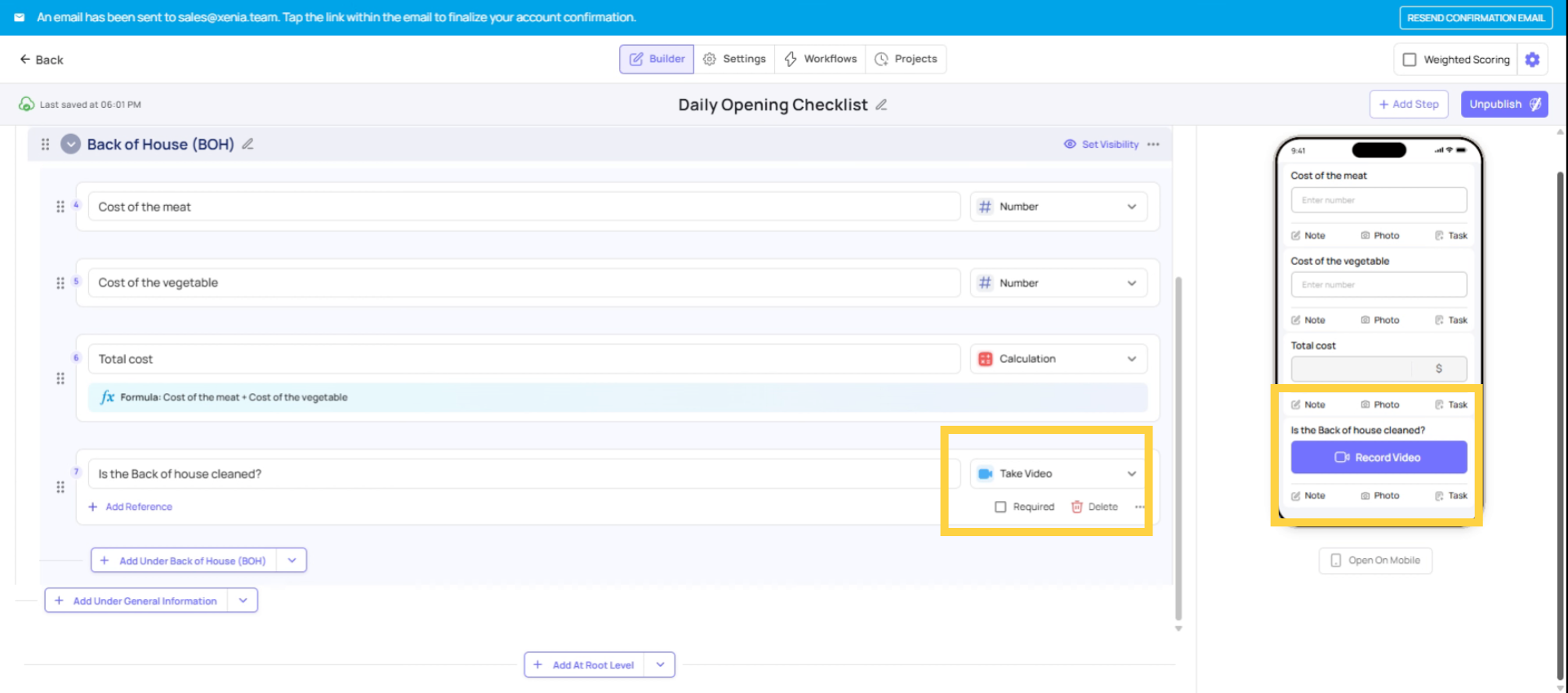 Use Take Videos Step