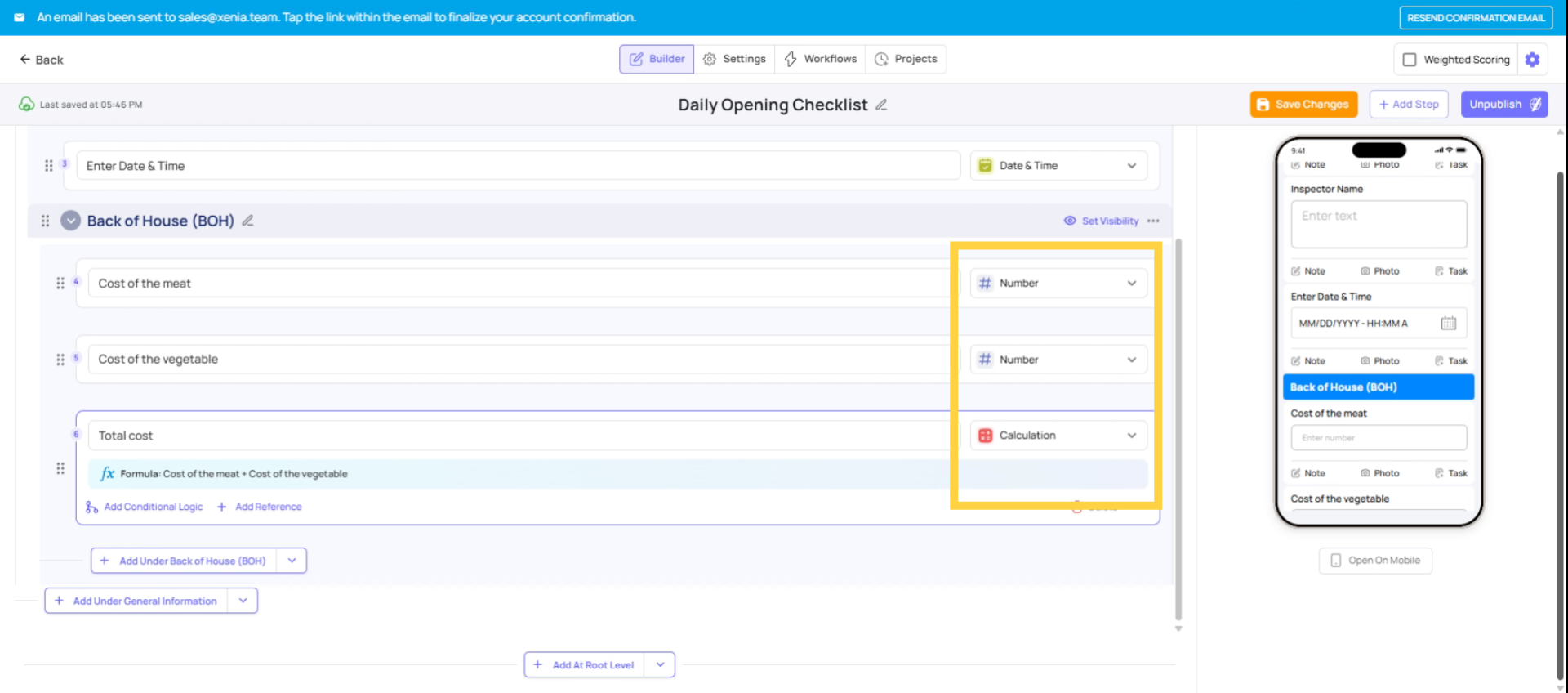 Calculation Step Requirements