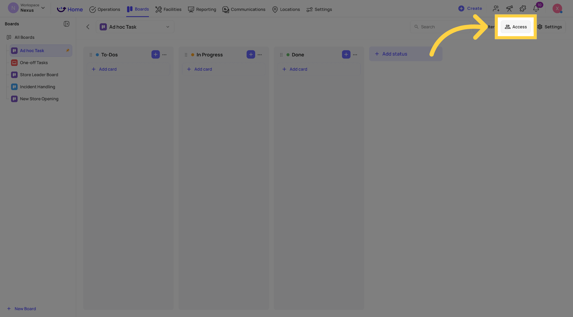 Access Board Permissions