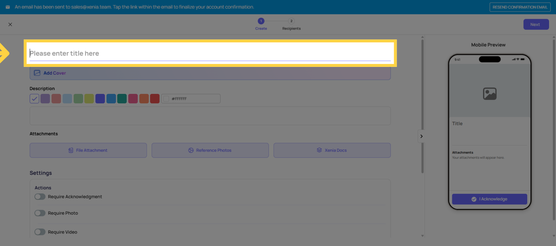 Enter Announcement Title