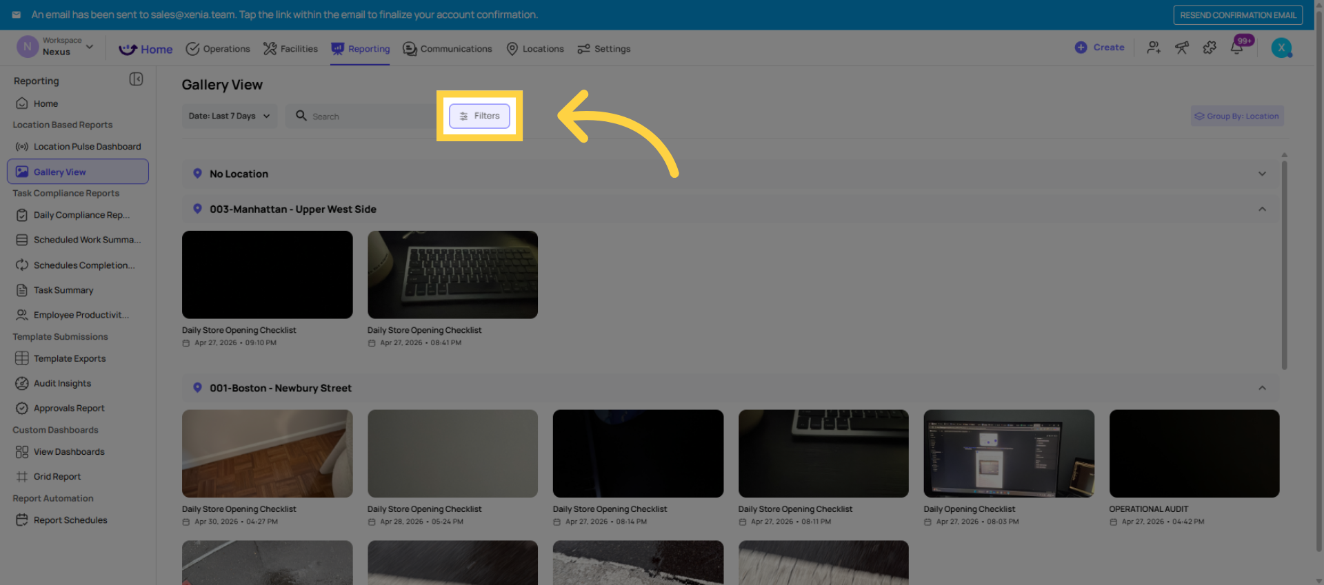 Open Filters Menu
