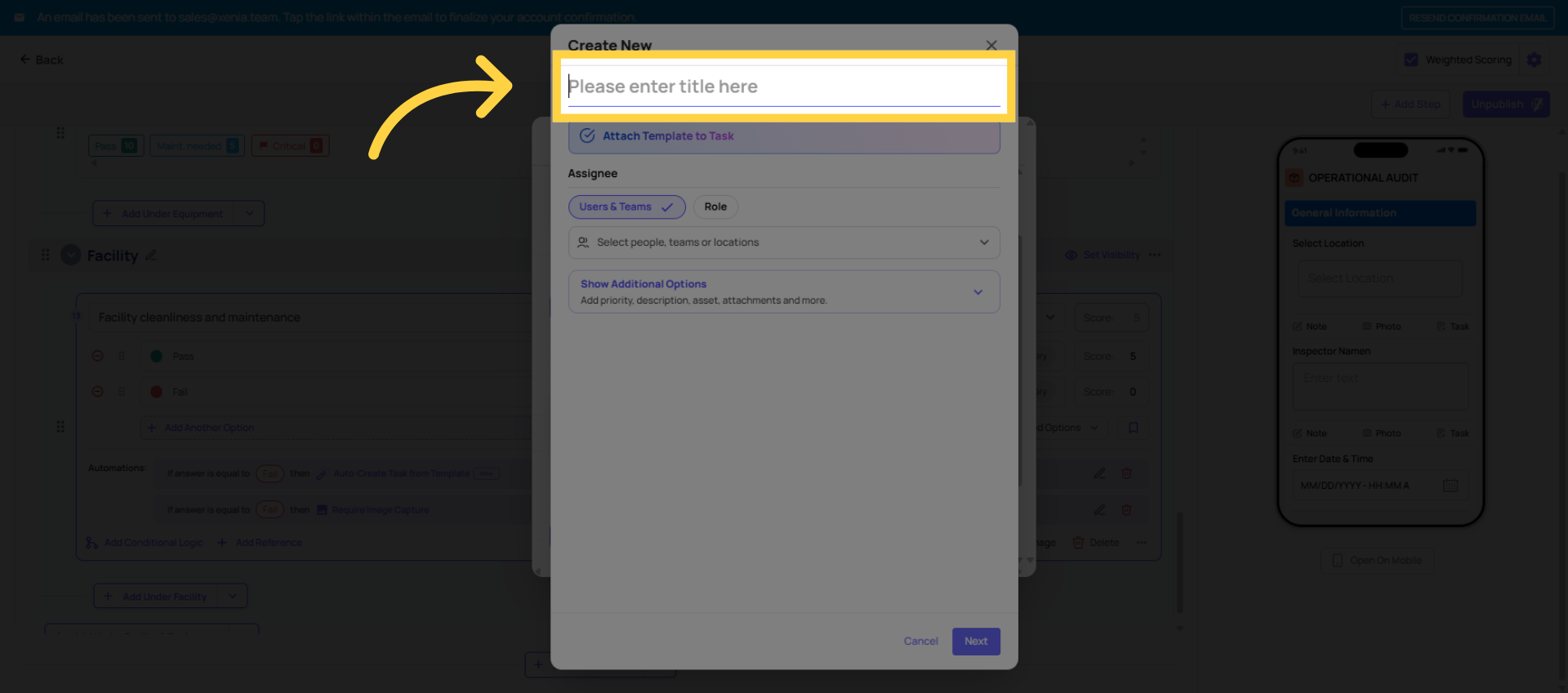 Click Title Field