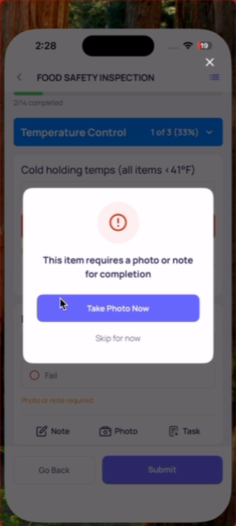 Take Photos For Failures