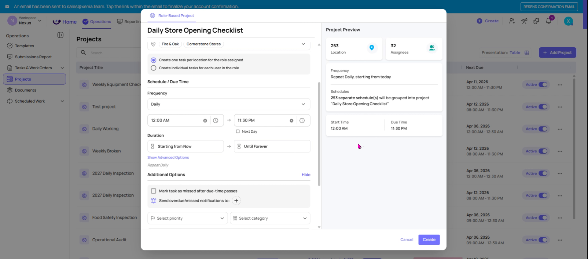 Configure Task Start Time