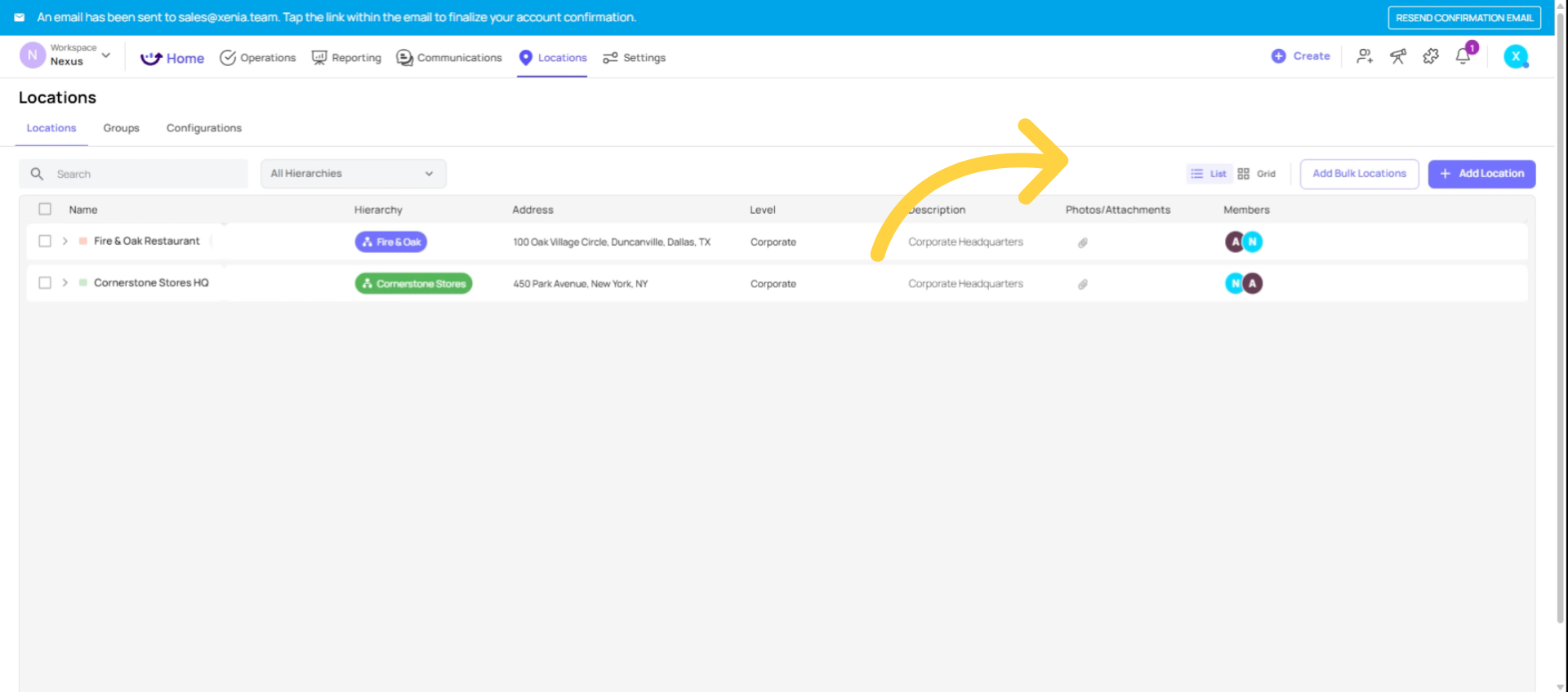 Access Bulk Location Feature