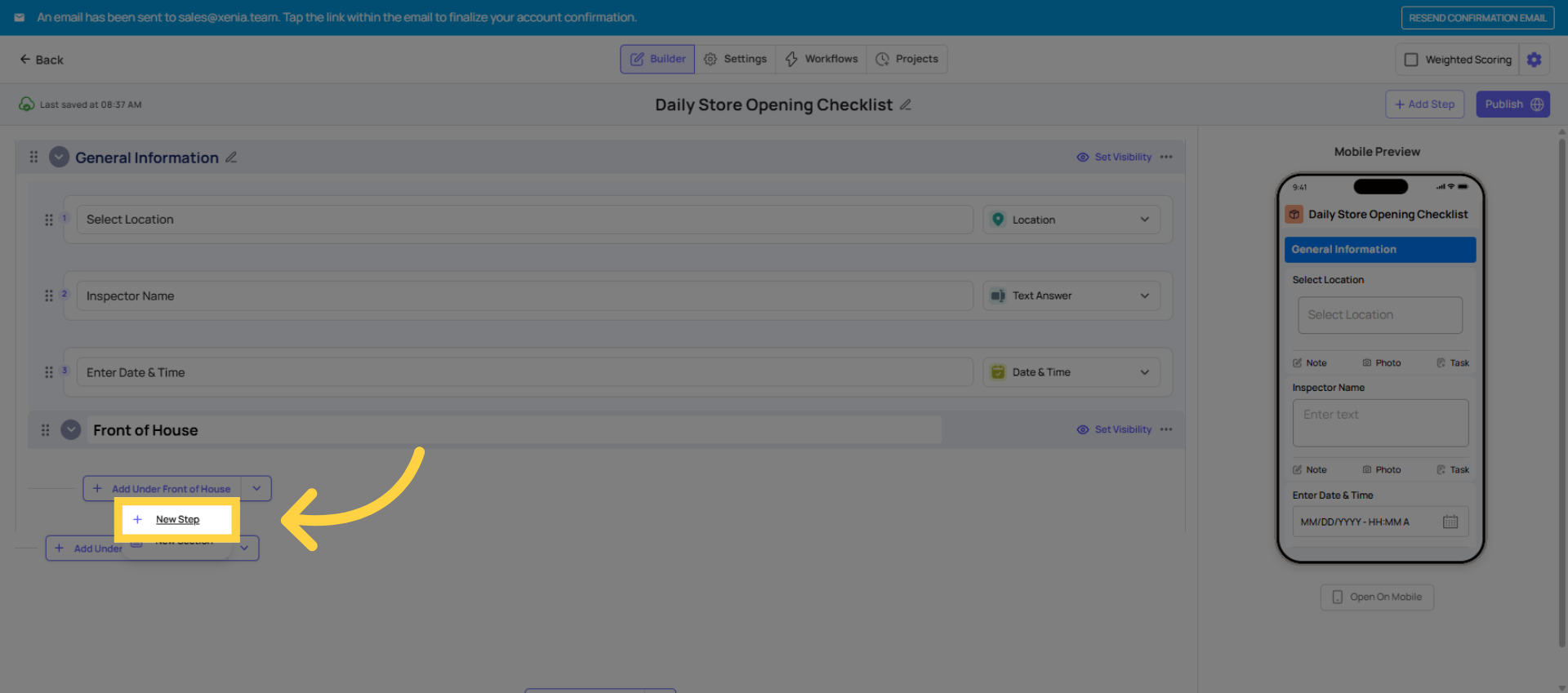 Click New Step Button