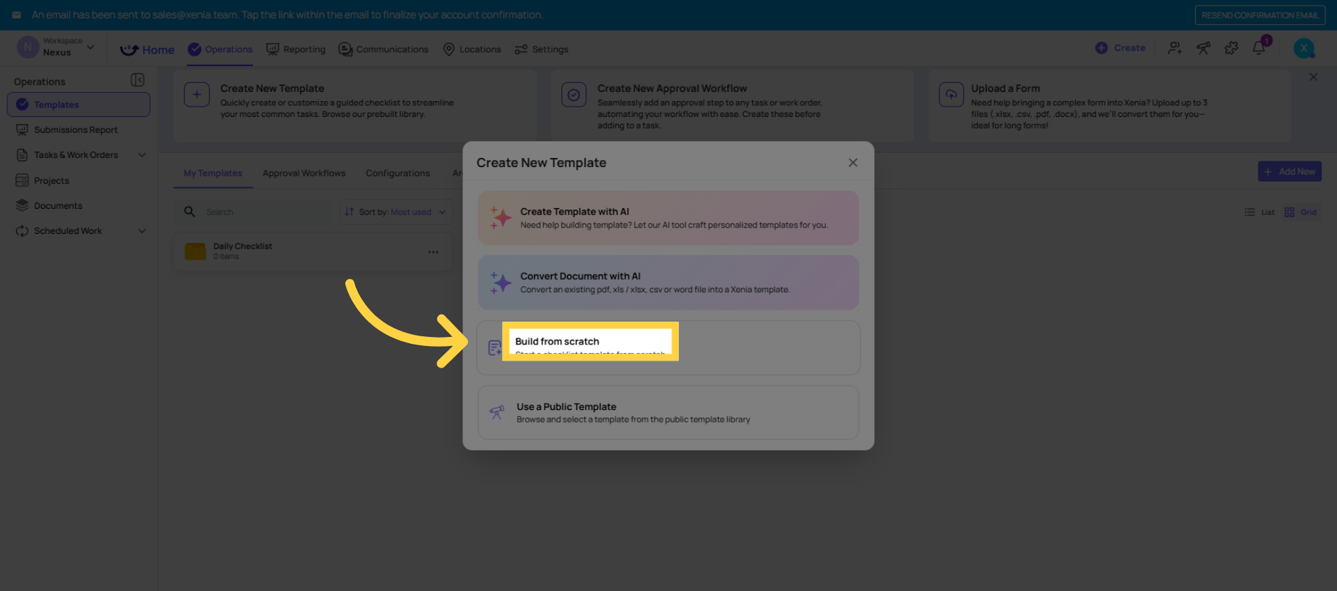 Choose Build From Scratch