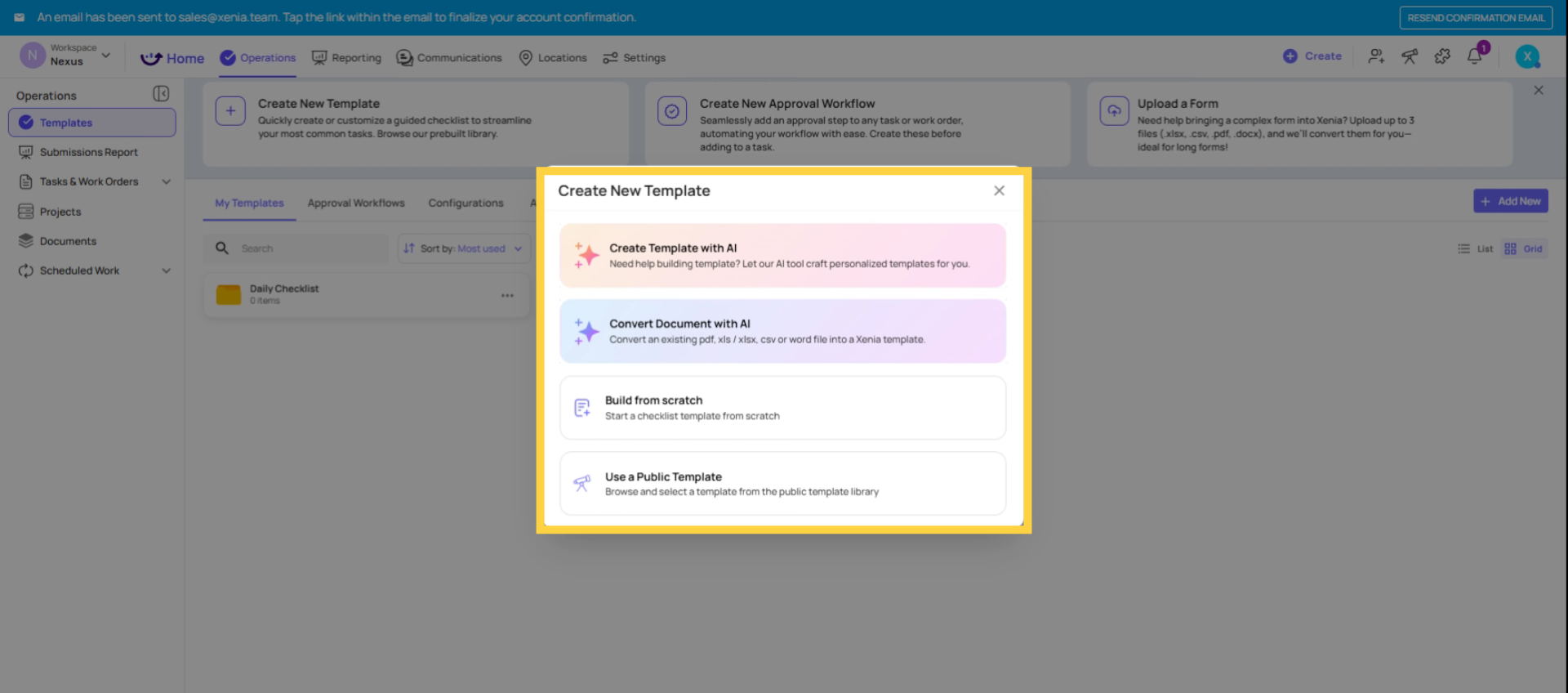 Review Template Creation Options