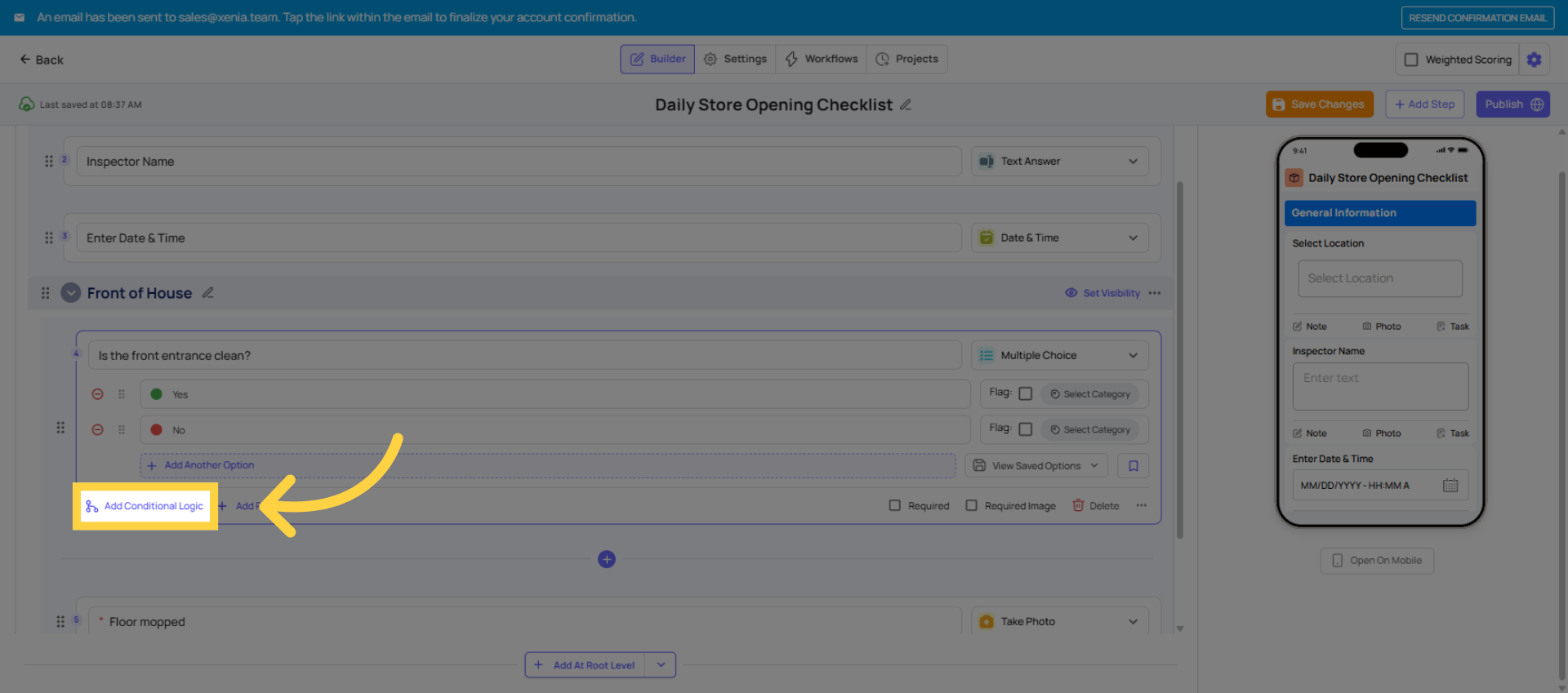 Click Add Conditional Logic