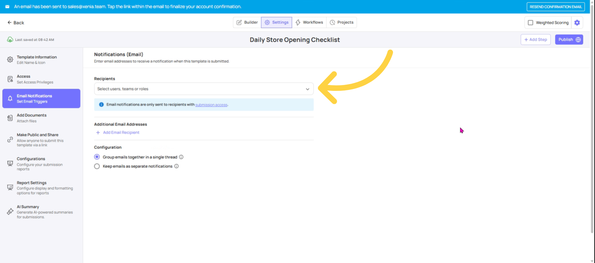Configure Email Notifications