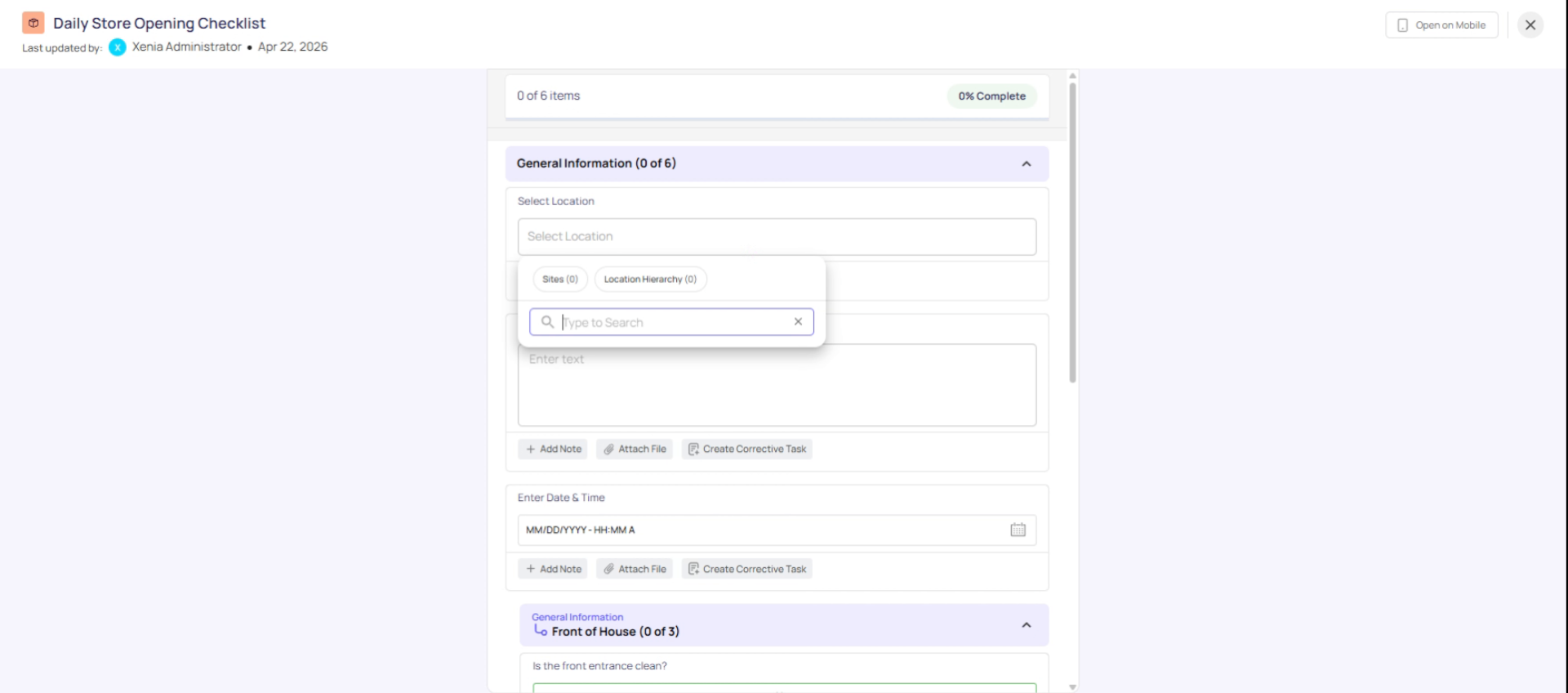 Open Template In Submission Mode