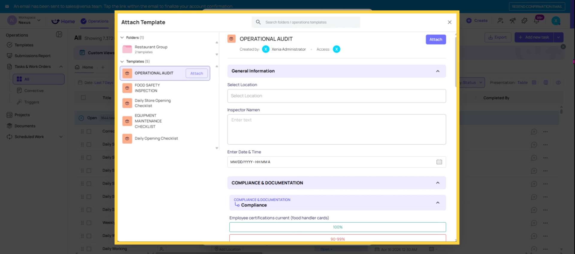 Attach Checklist Template