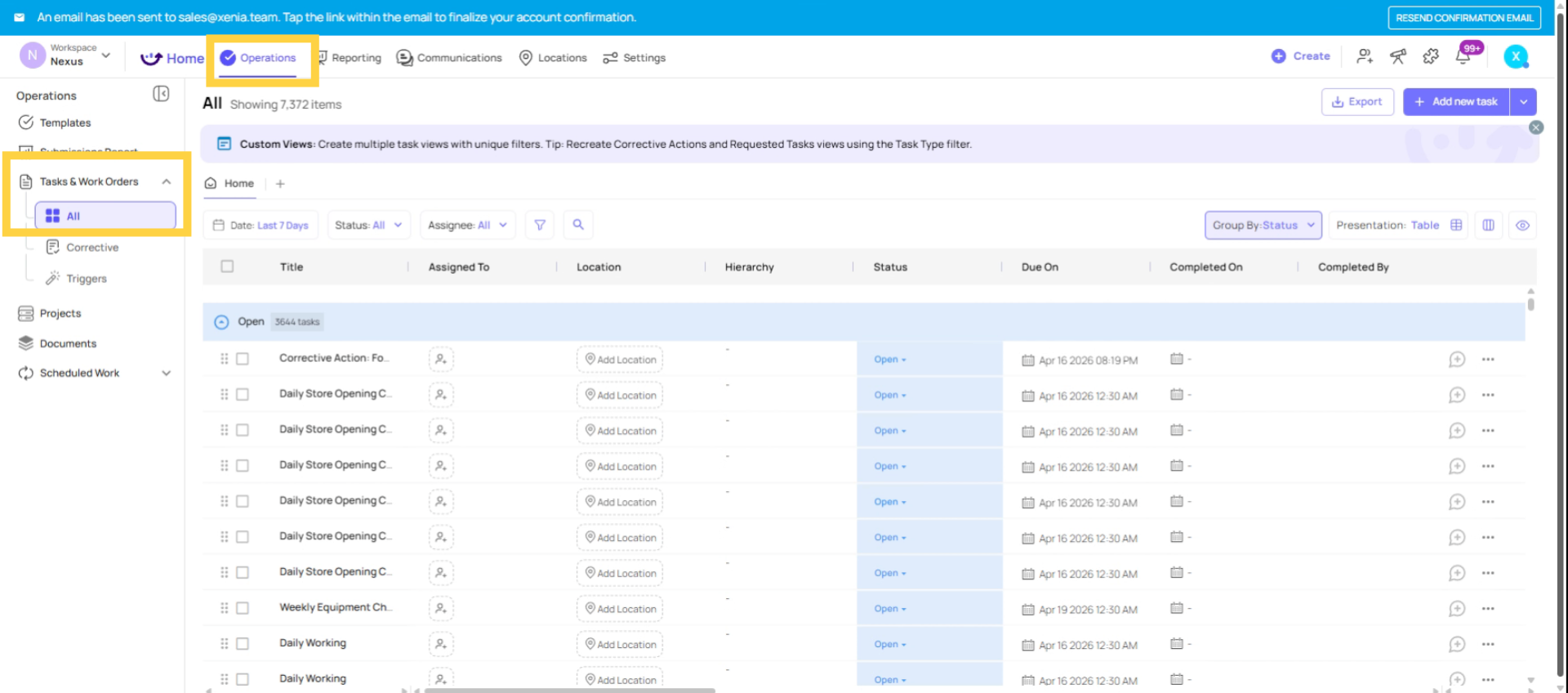 Navigate To Add New Task