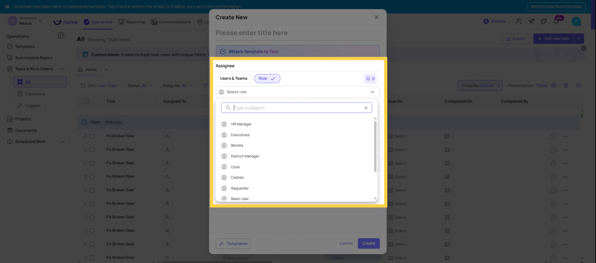 Assign Task To Role At Location