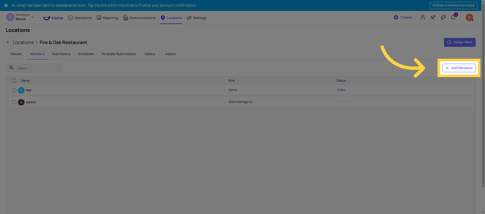 Add Members to Location