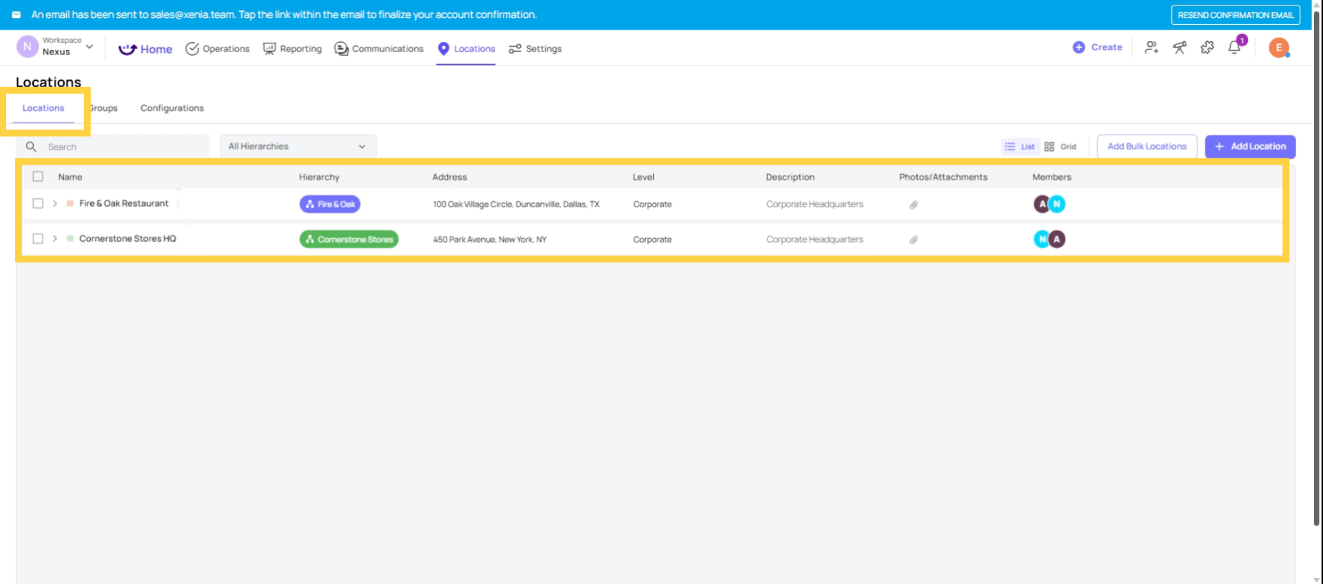 Select Location to Manage Members