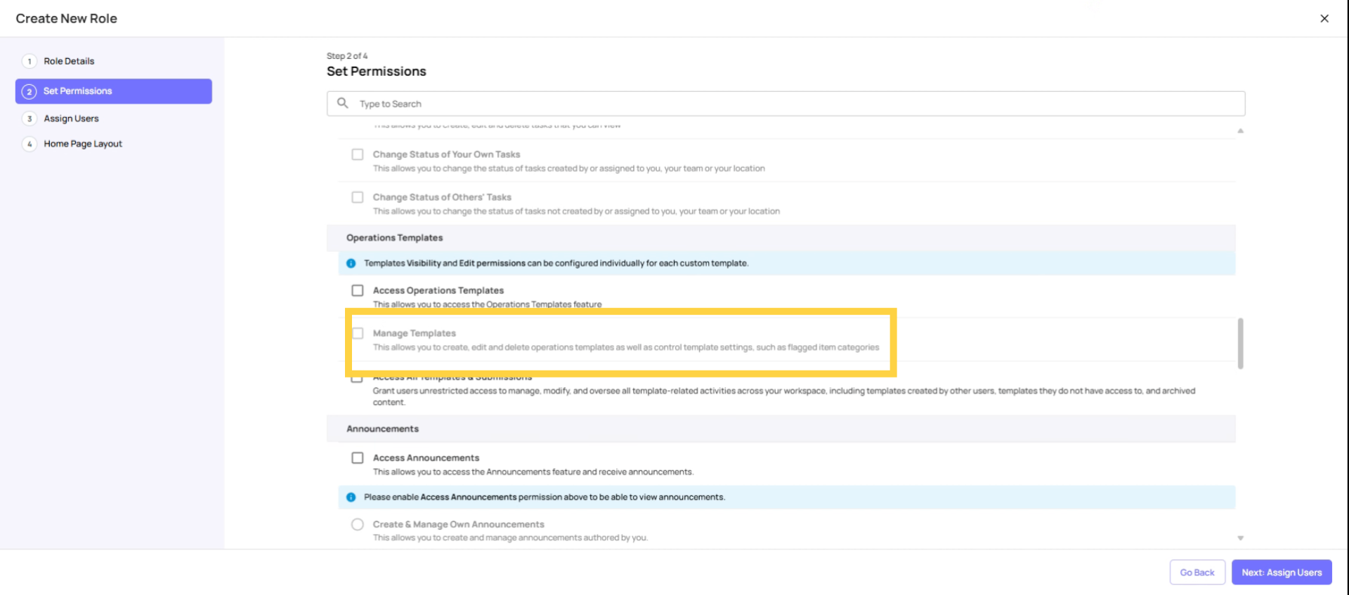 Restrict Manage Templates Permission