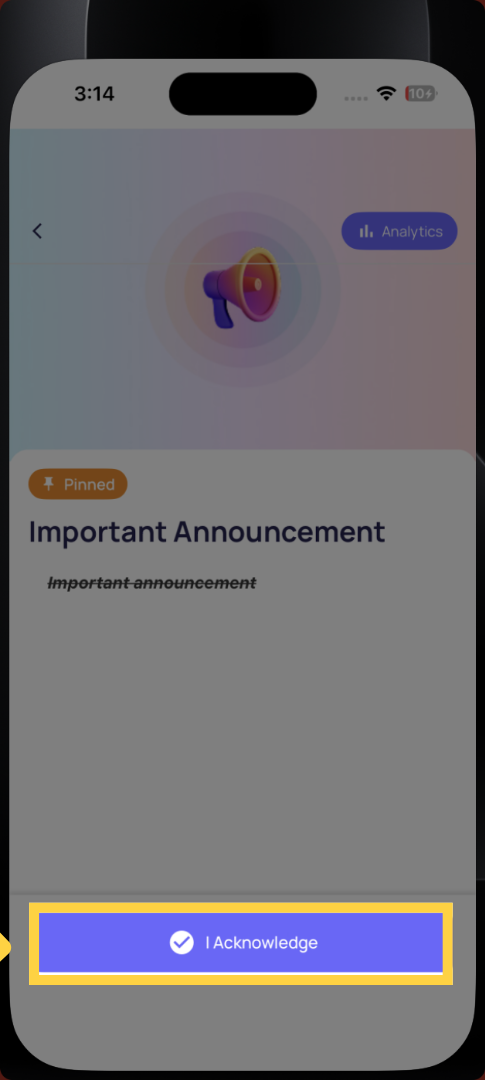 Scroll Through Announcement Content