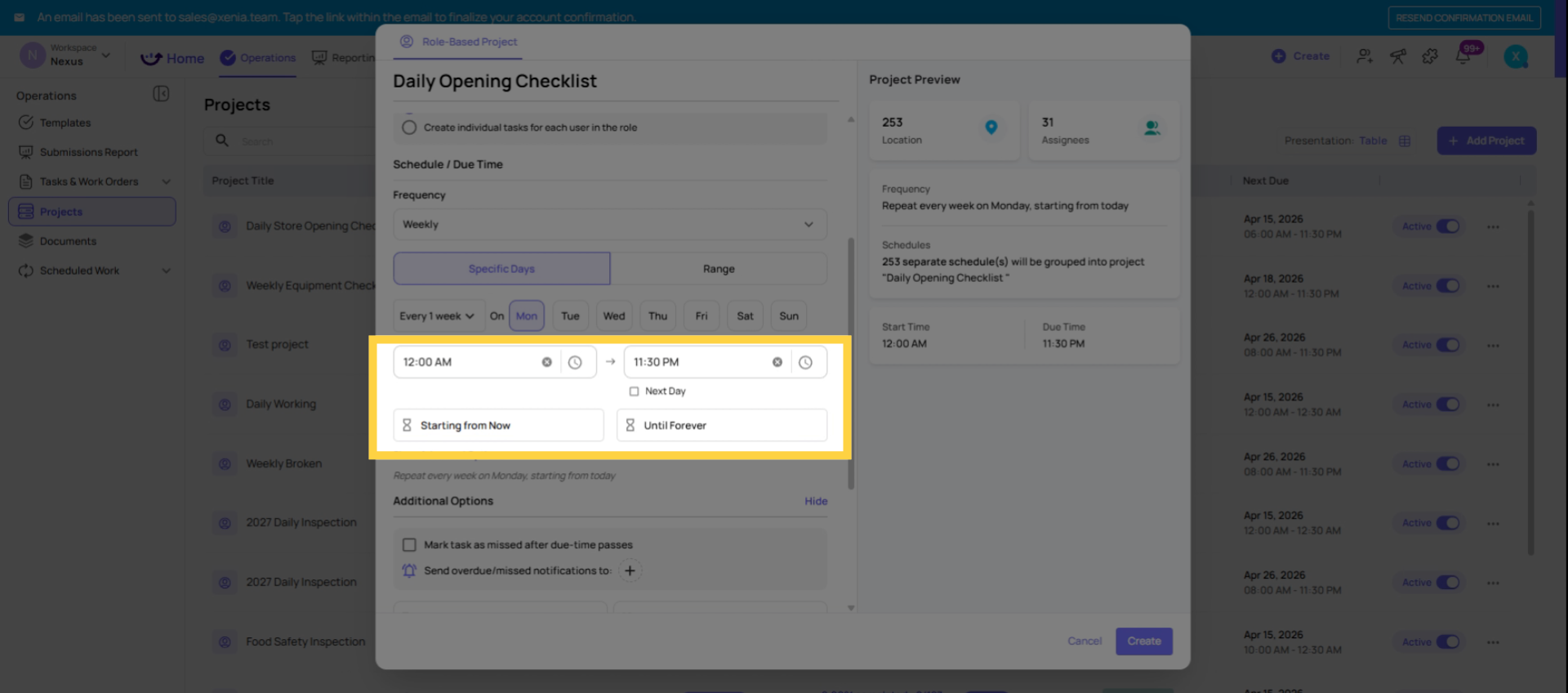 Set Task Visibility and Due Times