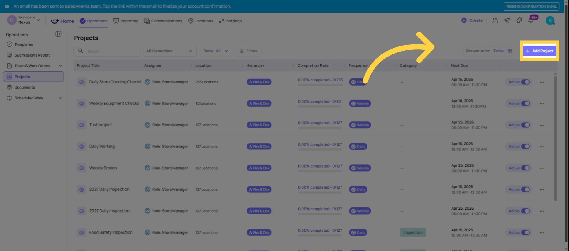 Add New Role-Based Project