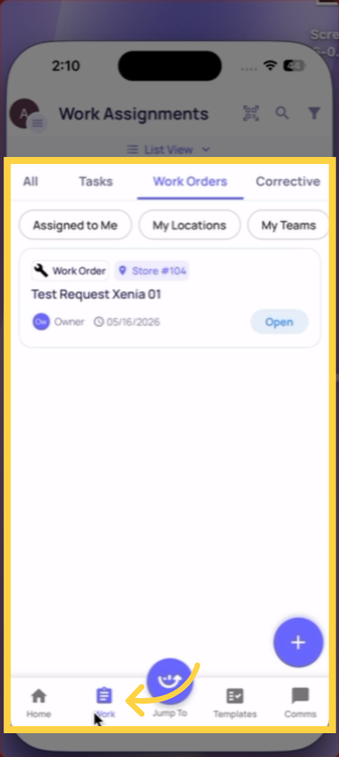 View Work Order Cards