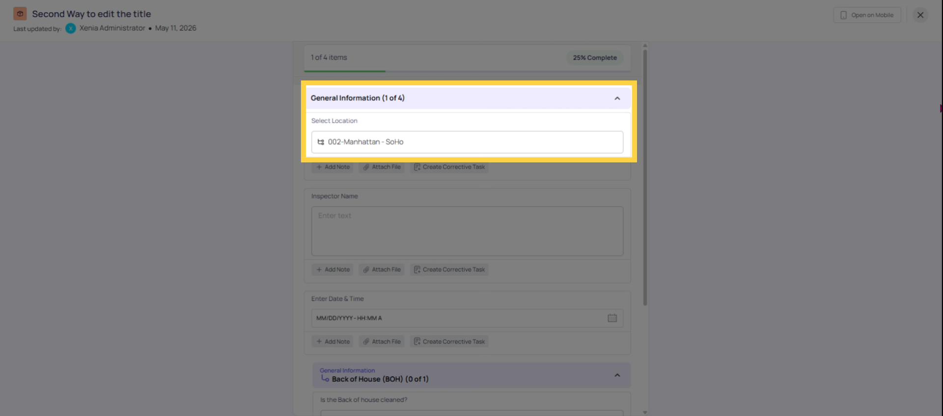 Automatic Location Pre-Fill In Projects