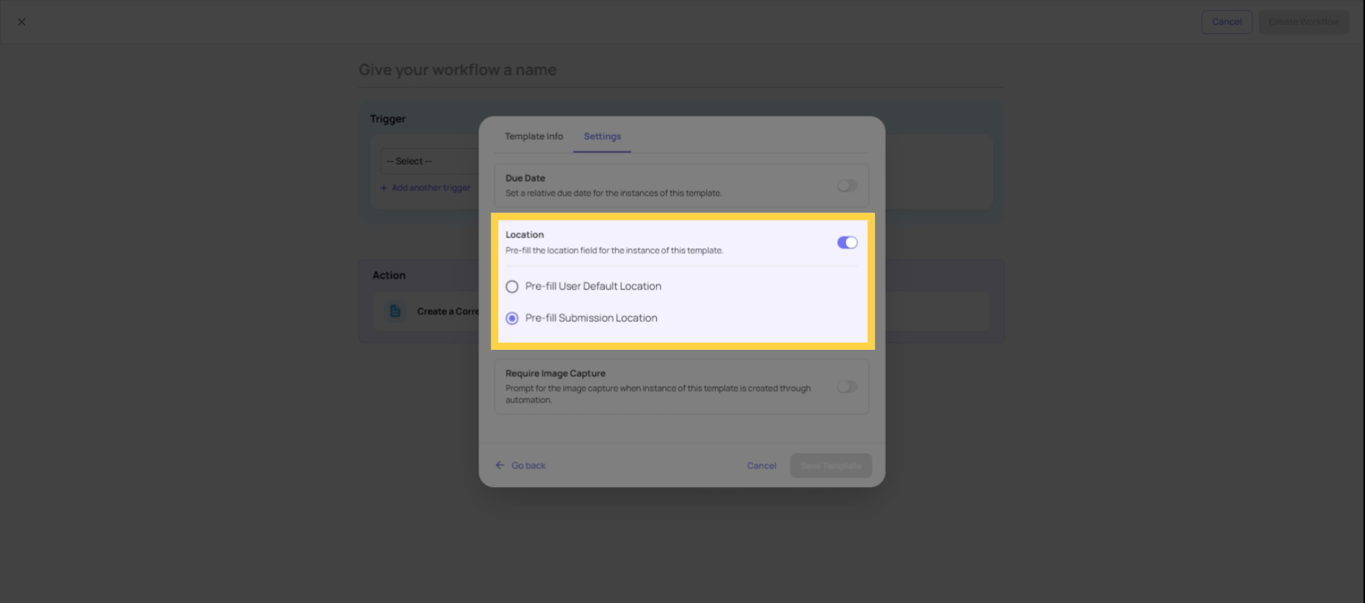 Explain Pre-Filled Location Toggle