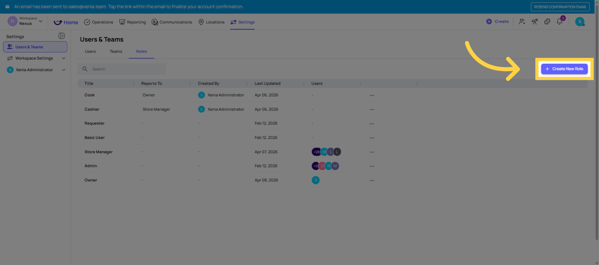 Click Create New Role Button