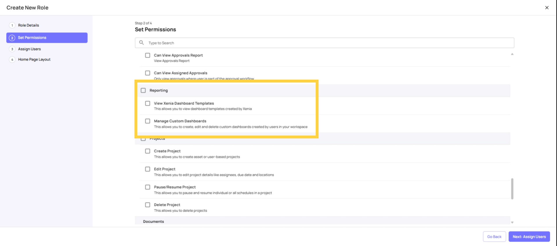 Enable Reporting Access