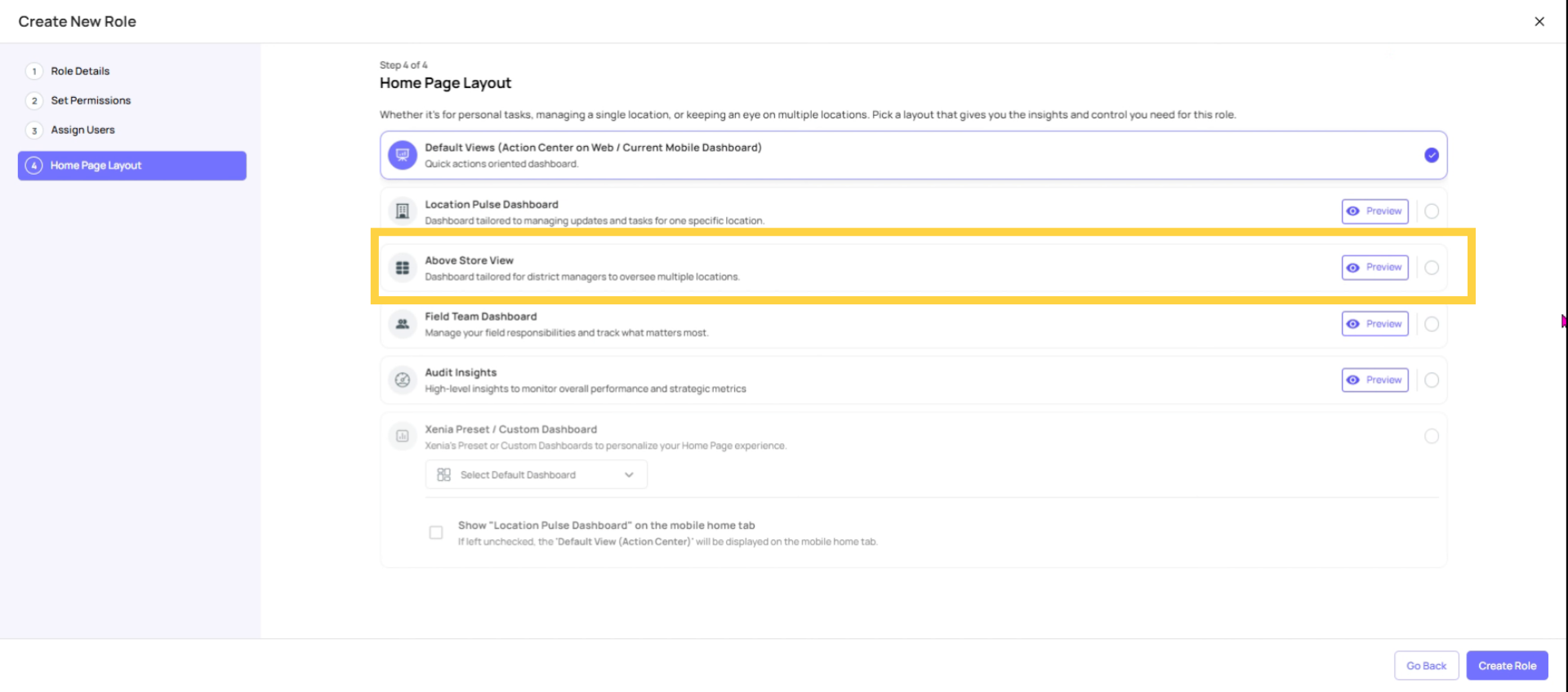 Select Home Page Layout