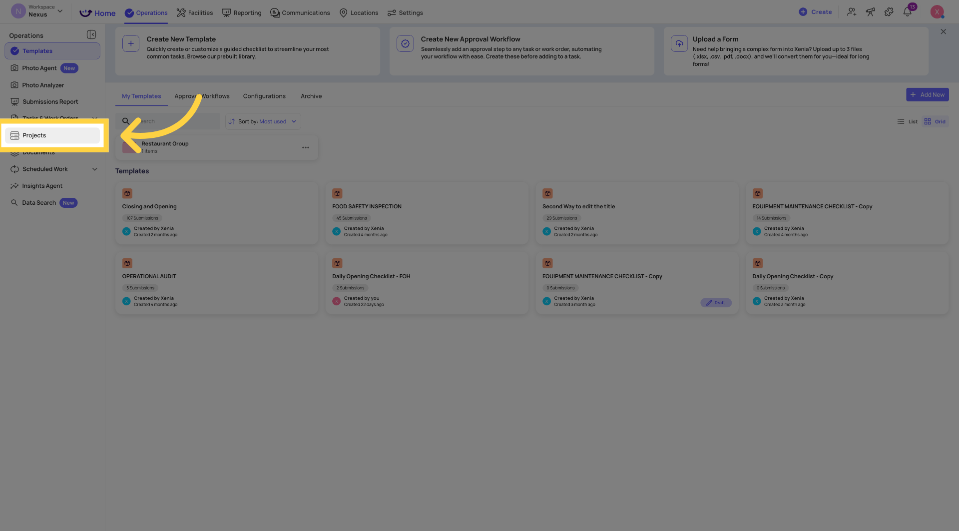 Open Projects Page