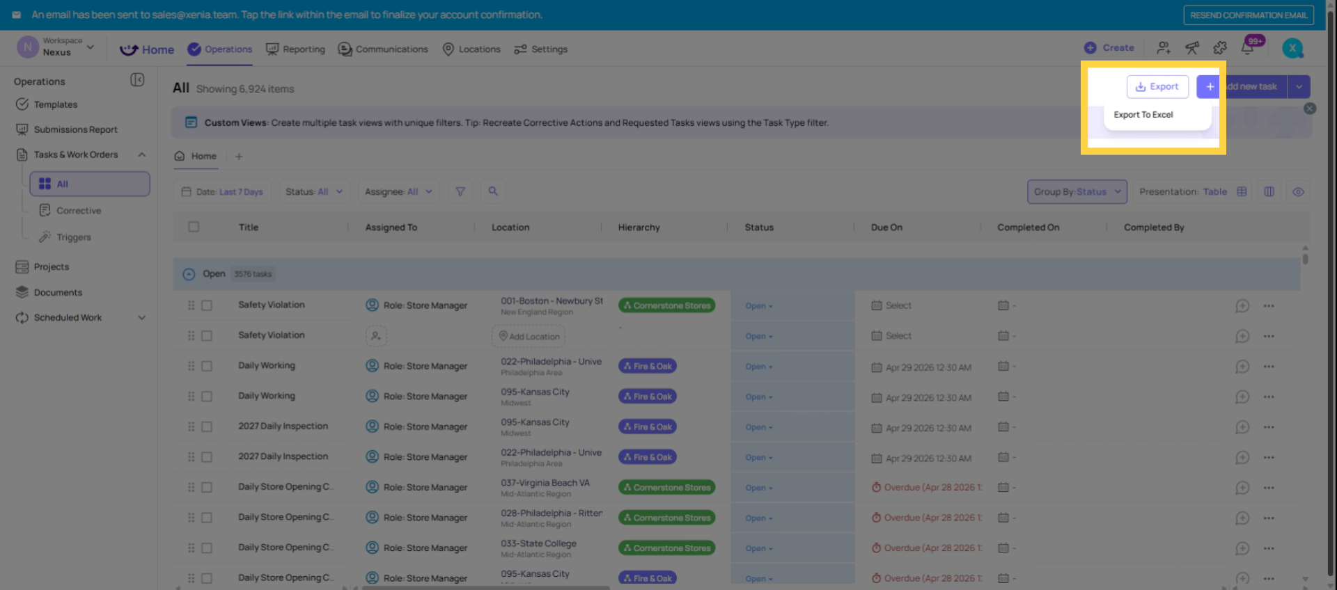 Export Work Orders To Excel