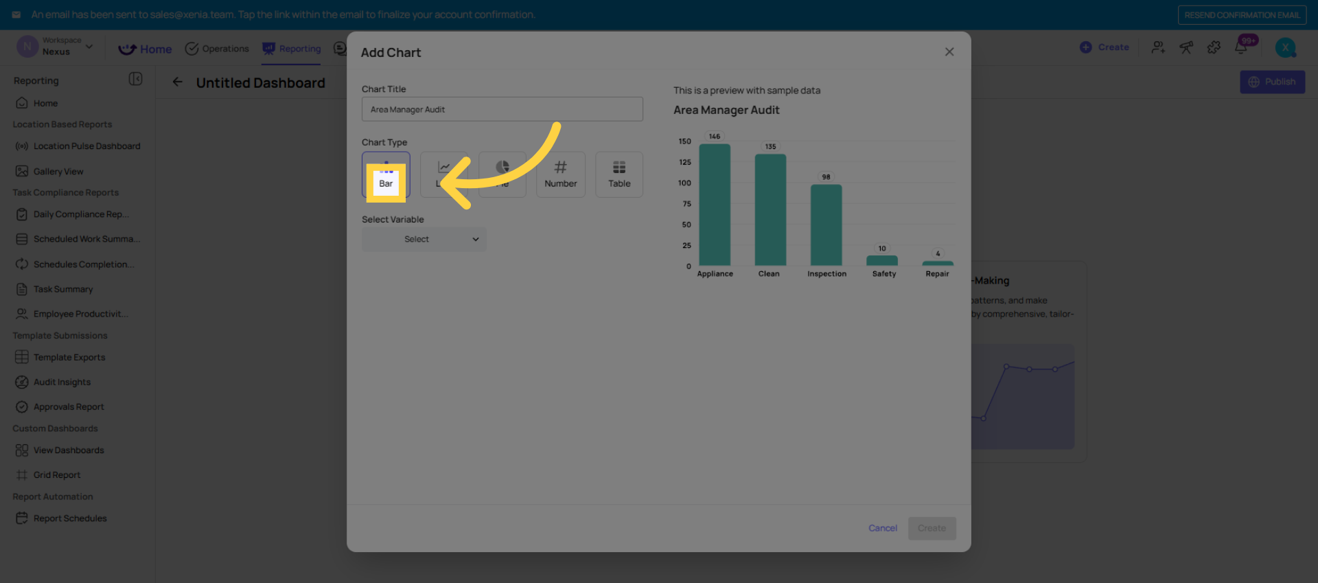 Choose Bar Chart Type