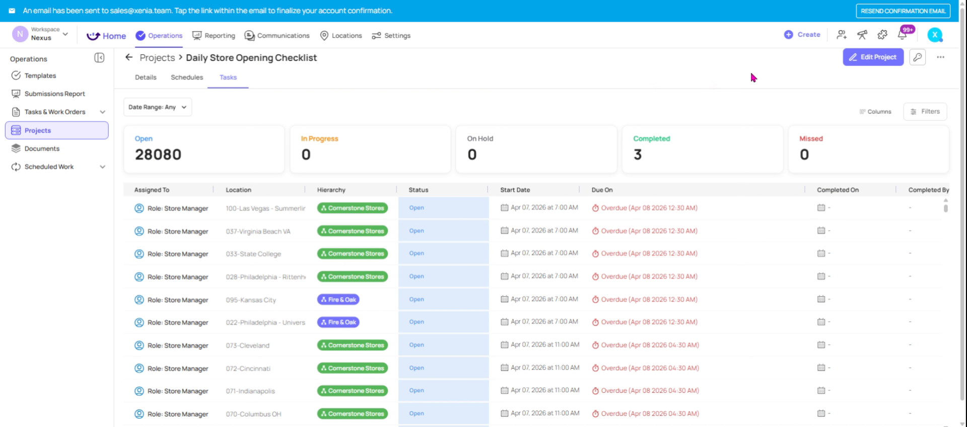Track Project Performance Data