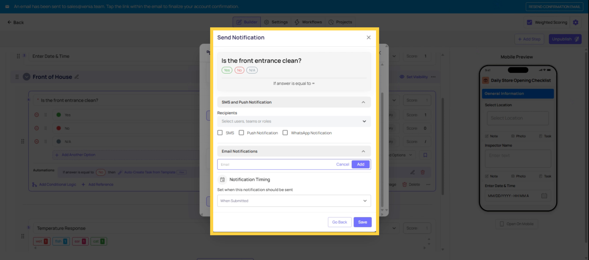 Add Vendor Emails For Notifications