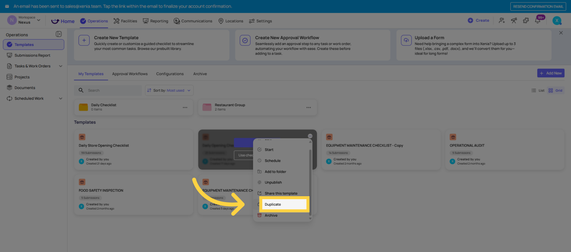 Select Duplicate Option