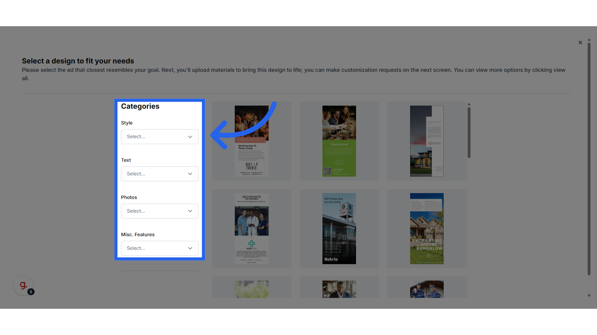 Filter Templates By Category